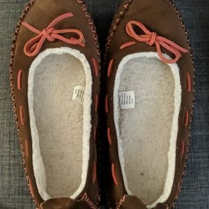 LL Bean suede moccasins, women's size 10